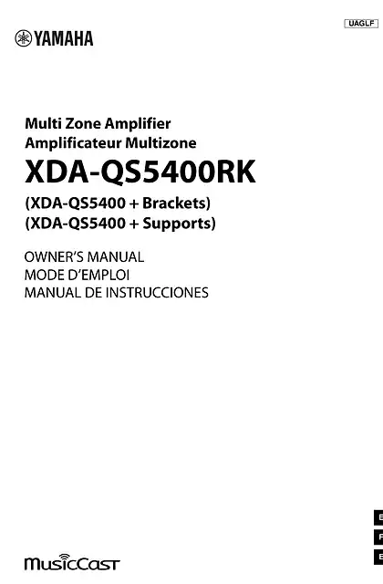 yamaha雅马哈XDA-QS5400 Owner’s Manual